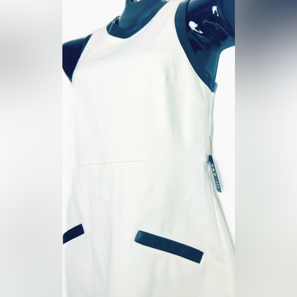 White Dress with Black Leather Trim *NWT - Picture 12 of 16